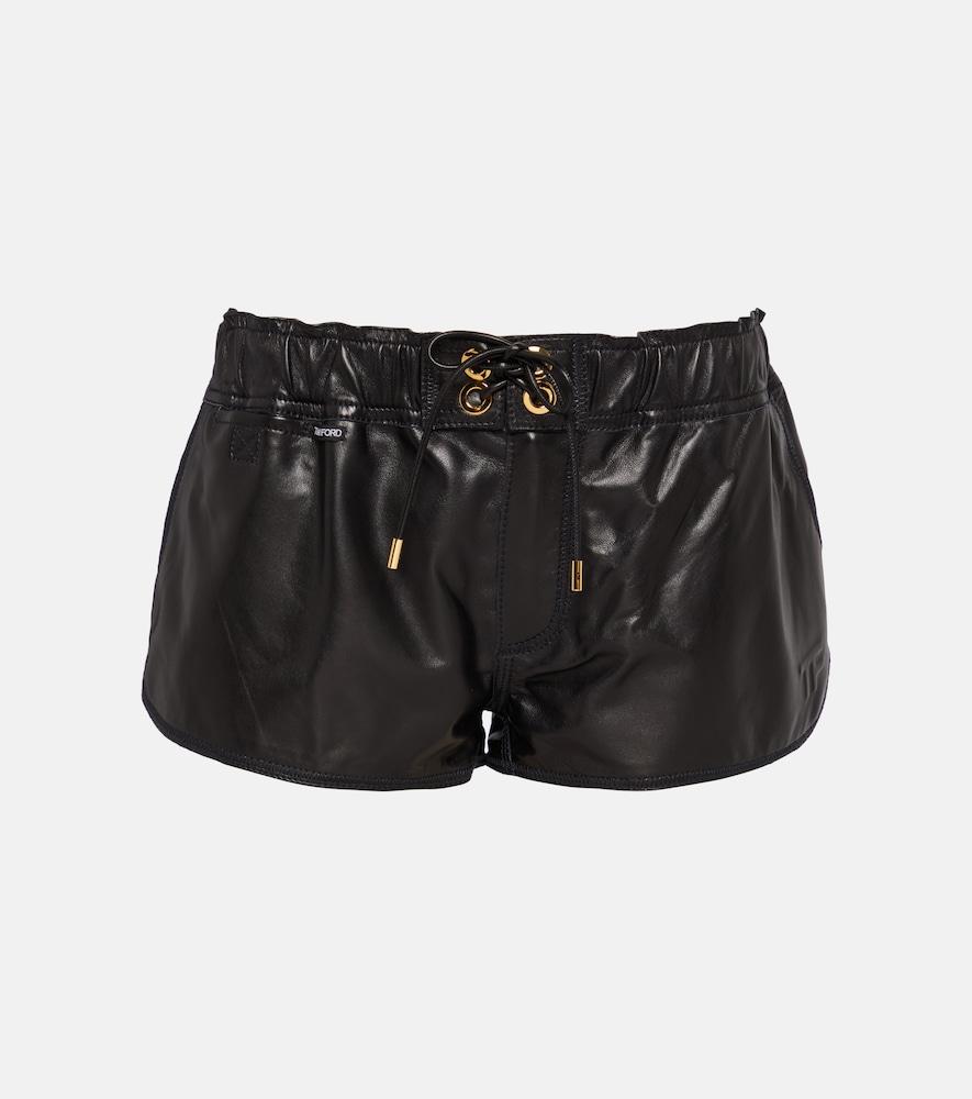 tom ford leather micro shorts