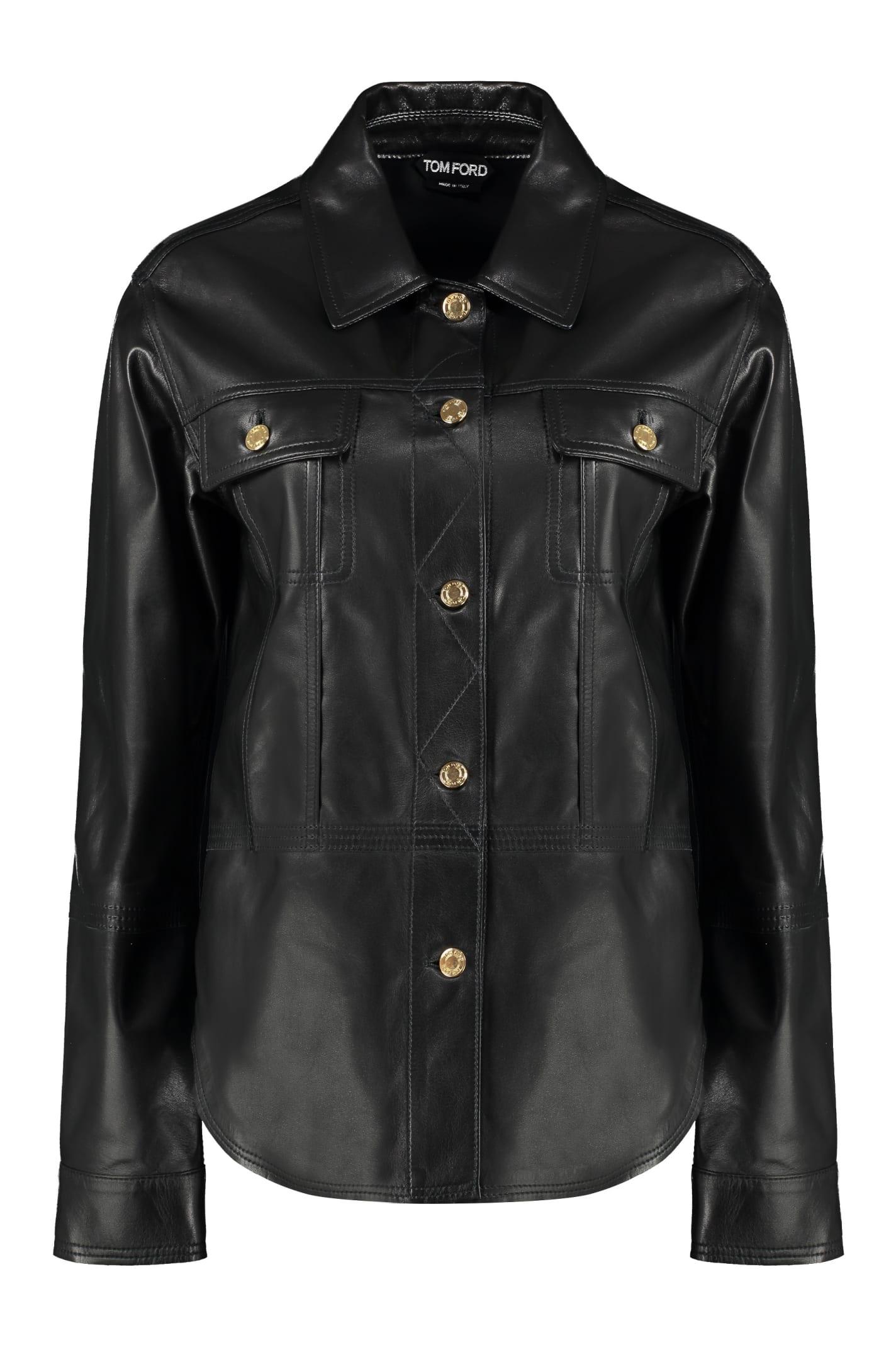 tom ford leather overshirt