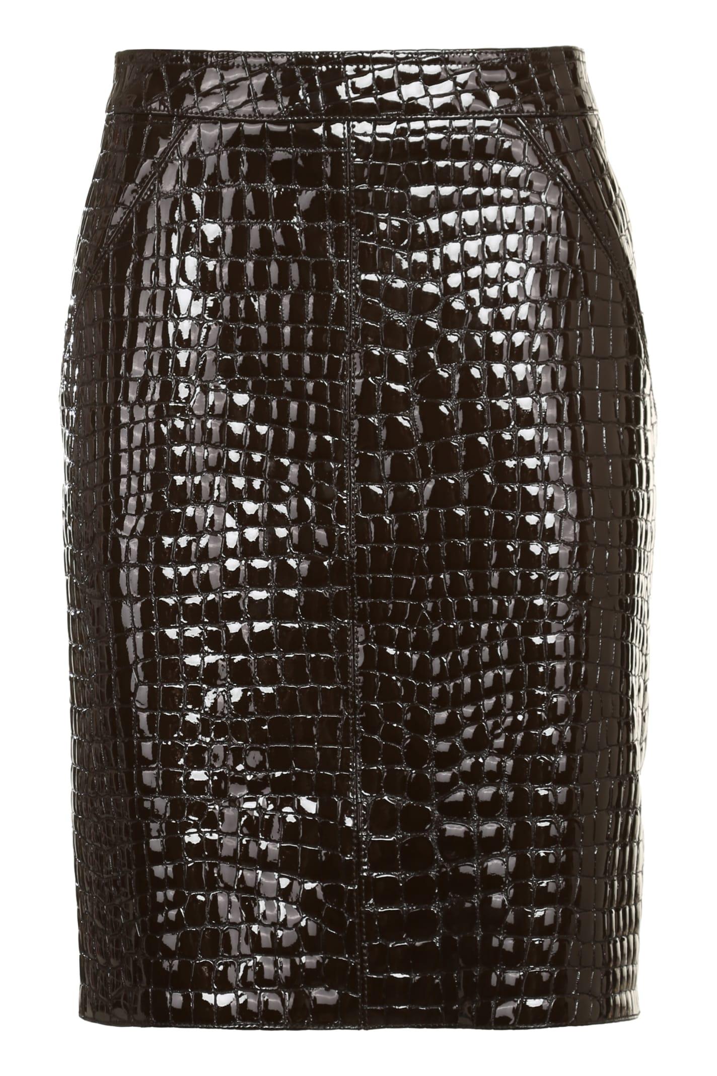 tom ford leather skirt