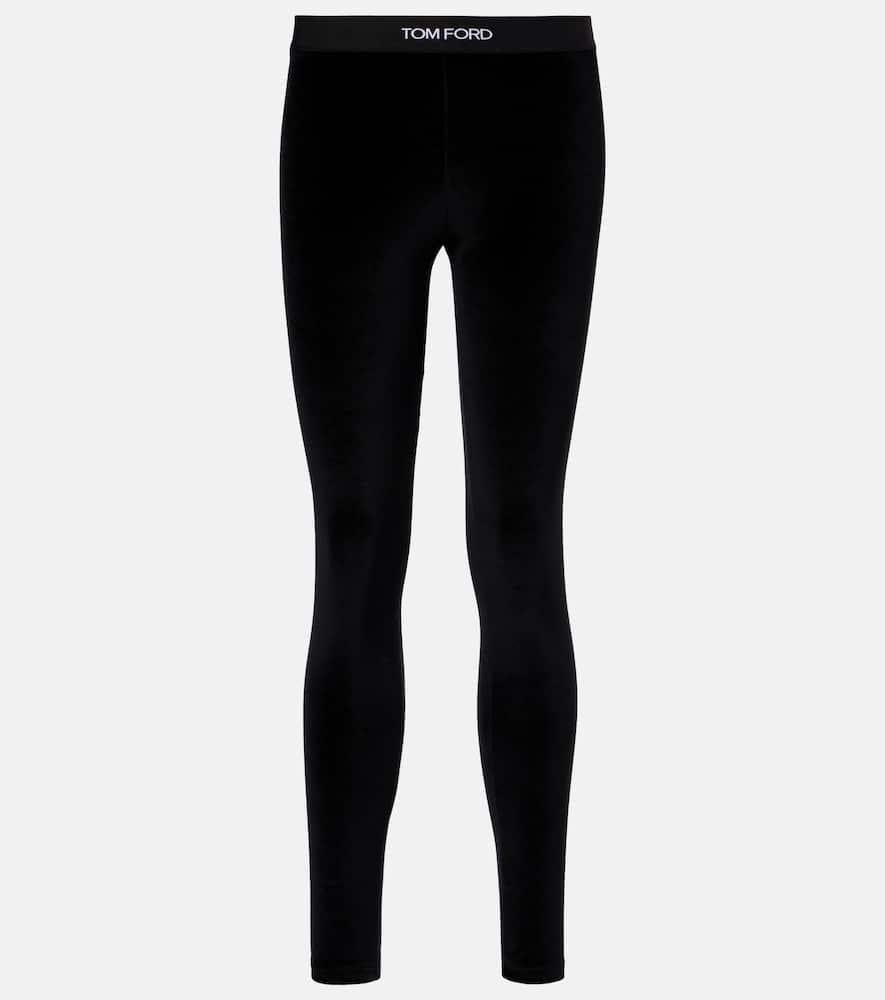 tom ford logo velour leggings