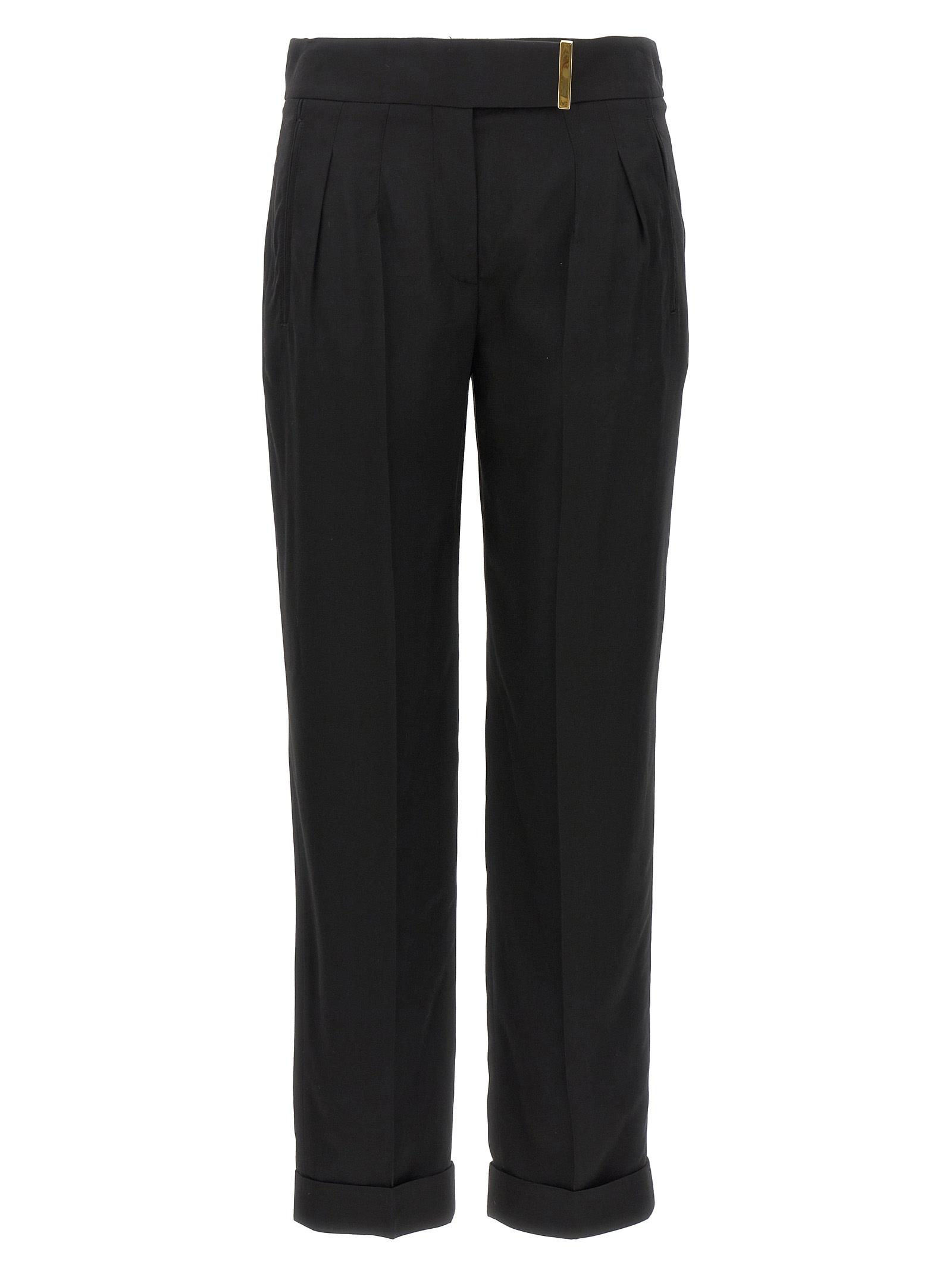 tom ford metal bar detail trousers