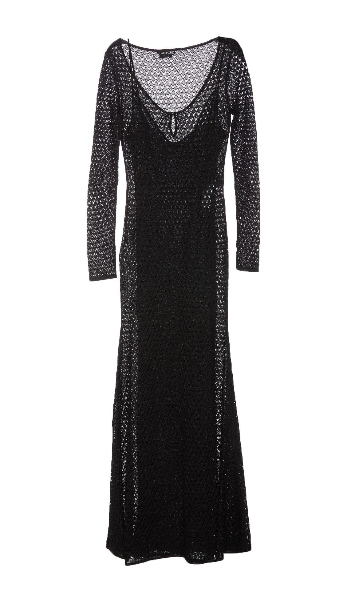 tom ford openwork lurex maxi dress