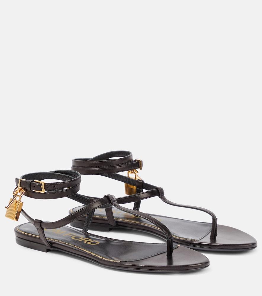 tom ford padlock leather thong sandals