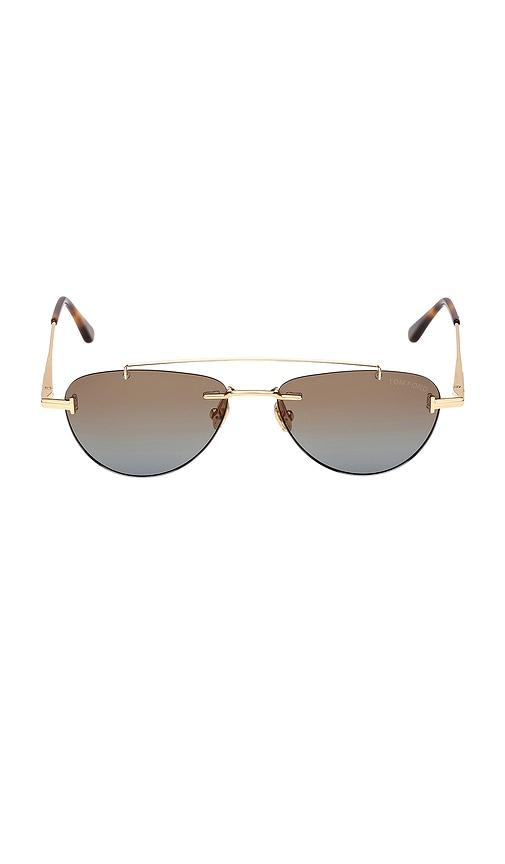 tom ford pilot sunglasses in metallic gold.