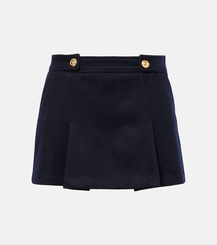 tom ford pleated wool and cashmere miniskirt