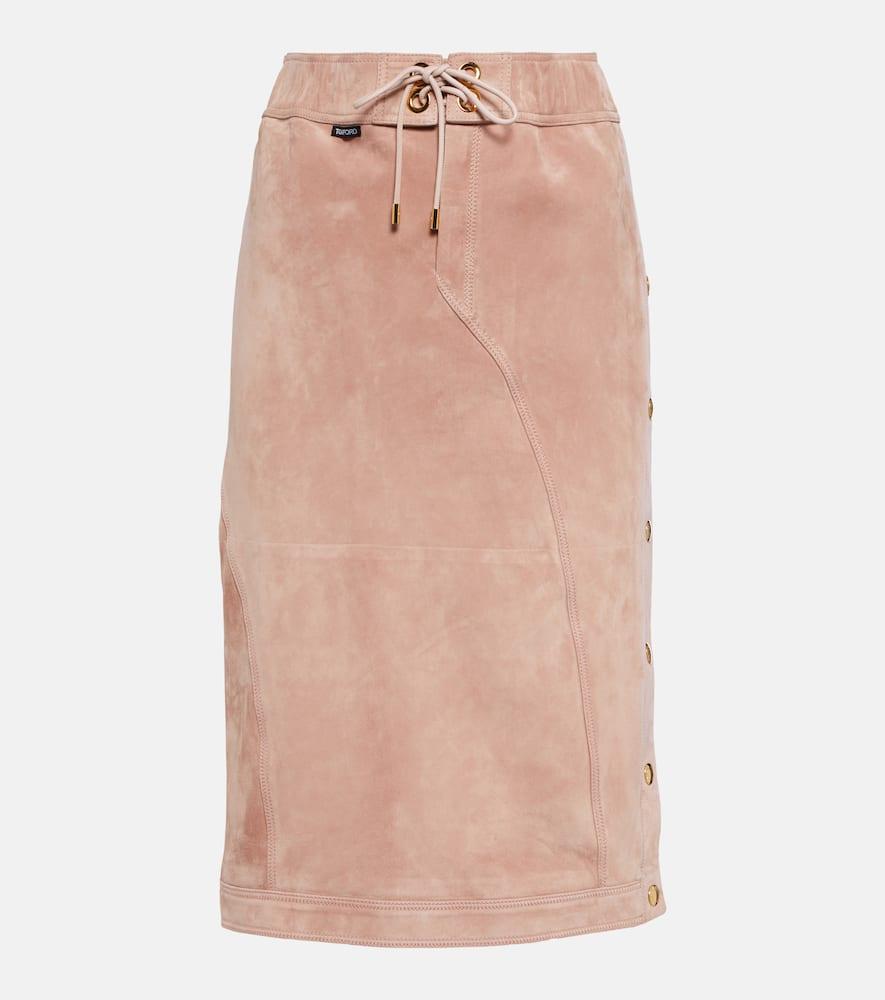 tom ford plonge leather midi skirt