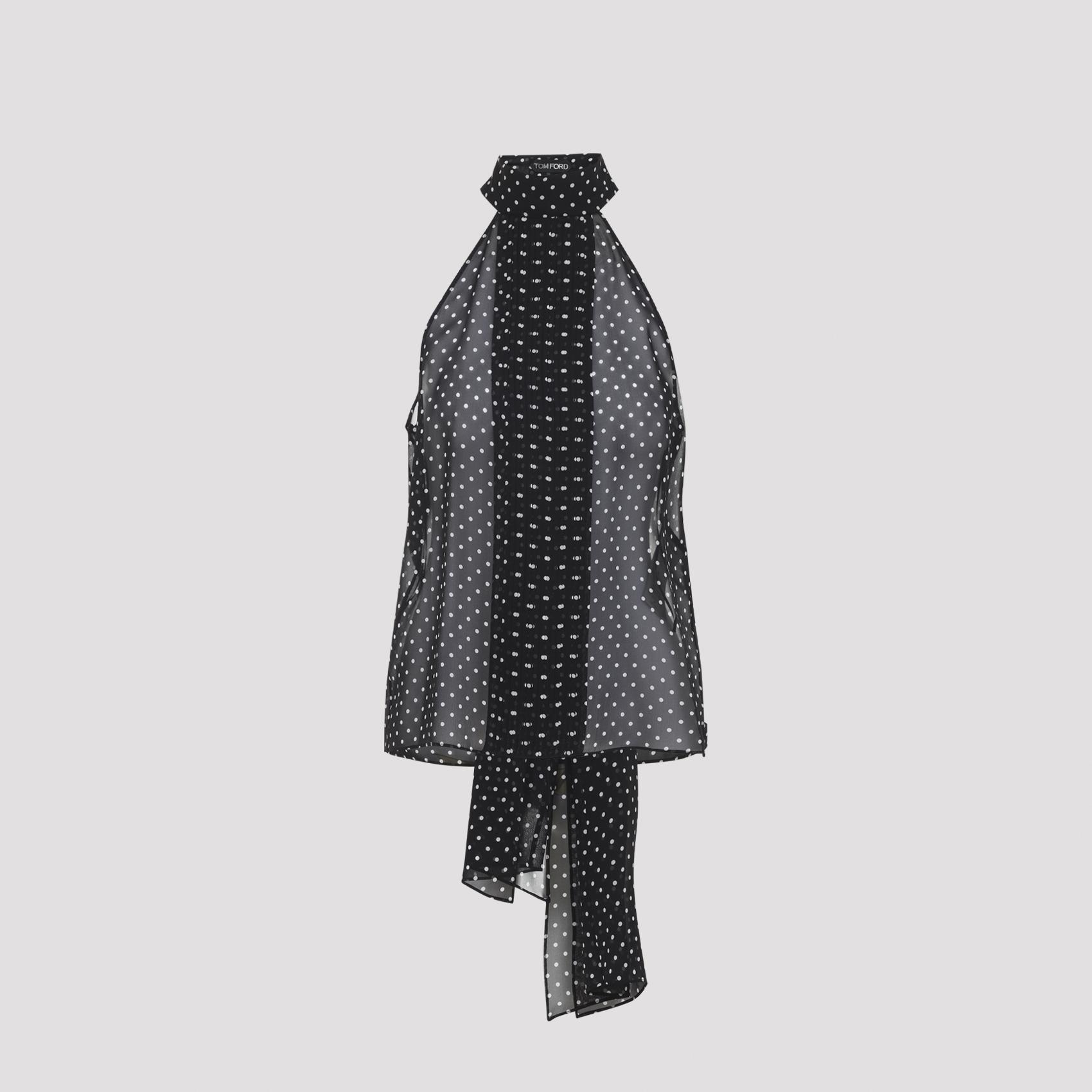 tom ford polka dot top black silk - women