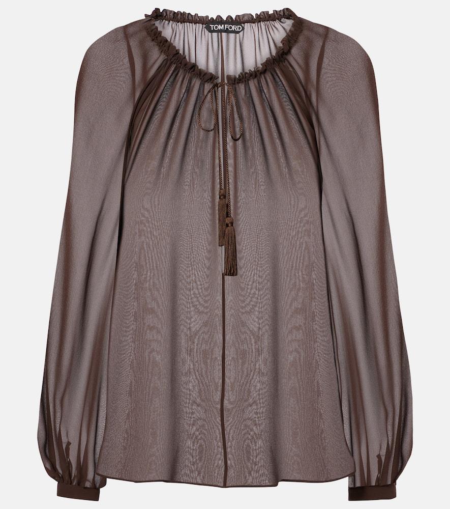 tom ford sheer silk georgette blouse
