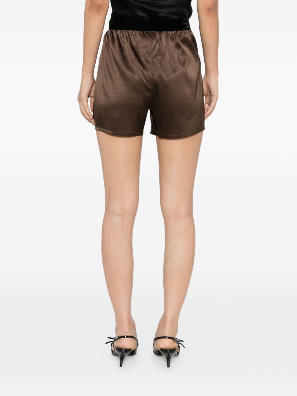 tom ford shorts brown silk - women