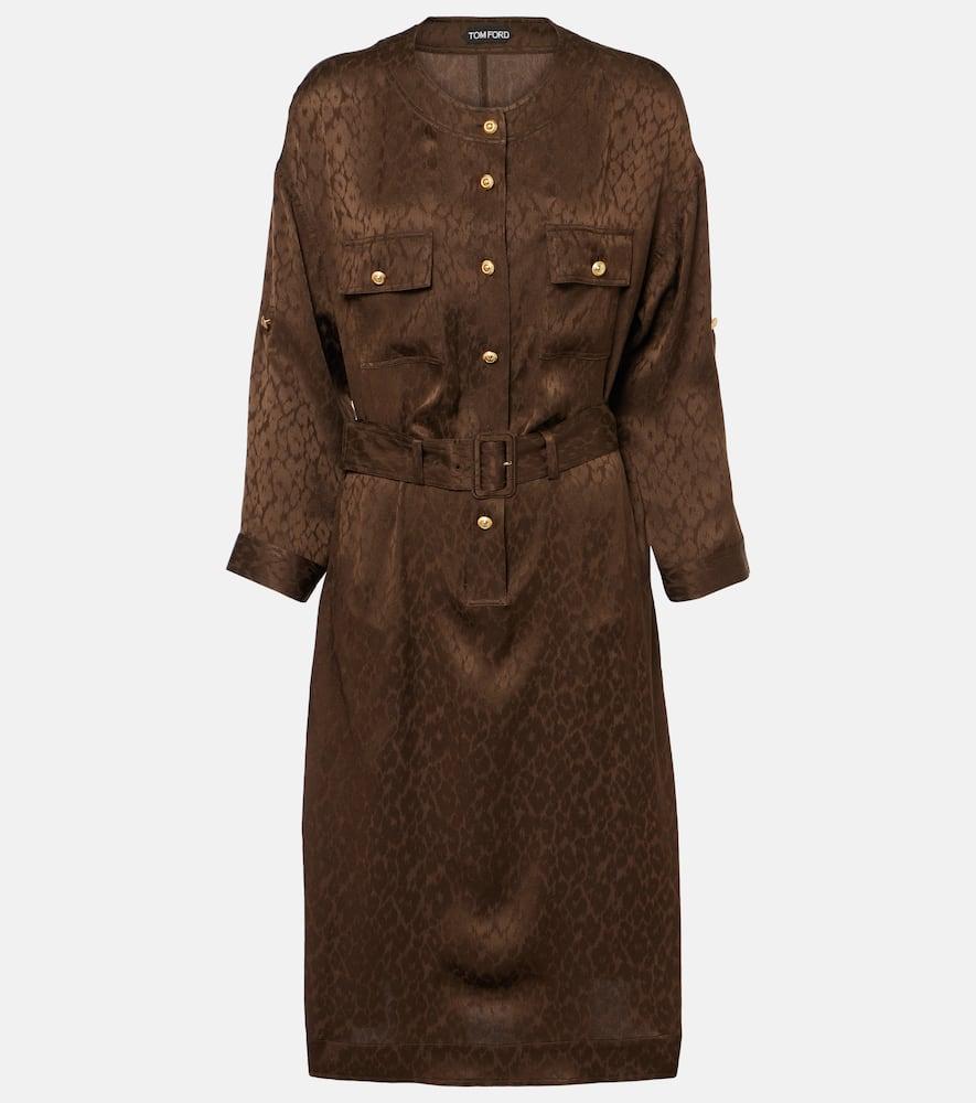 tom ford silk jacquard midi dress
