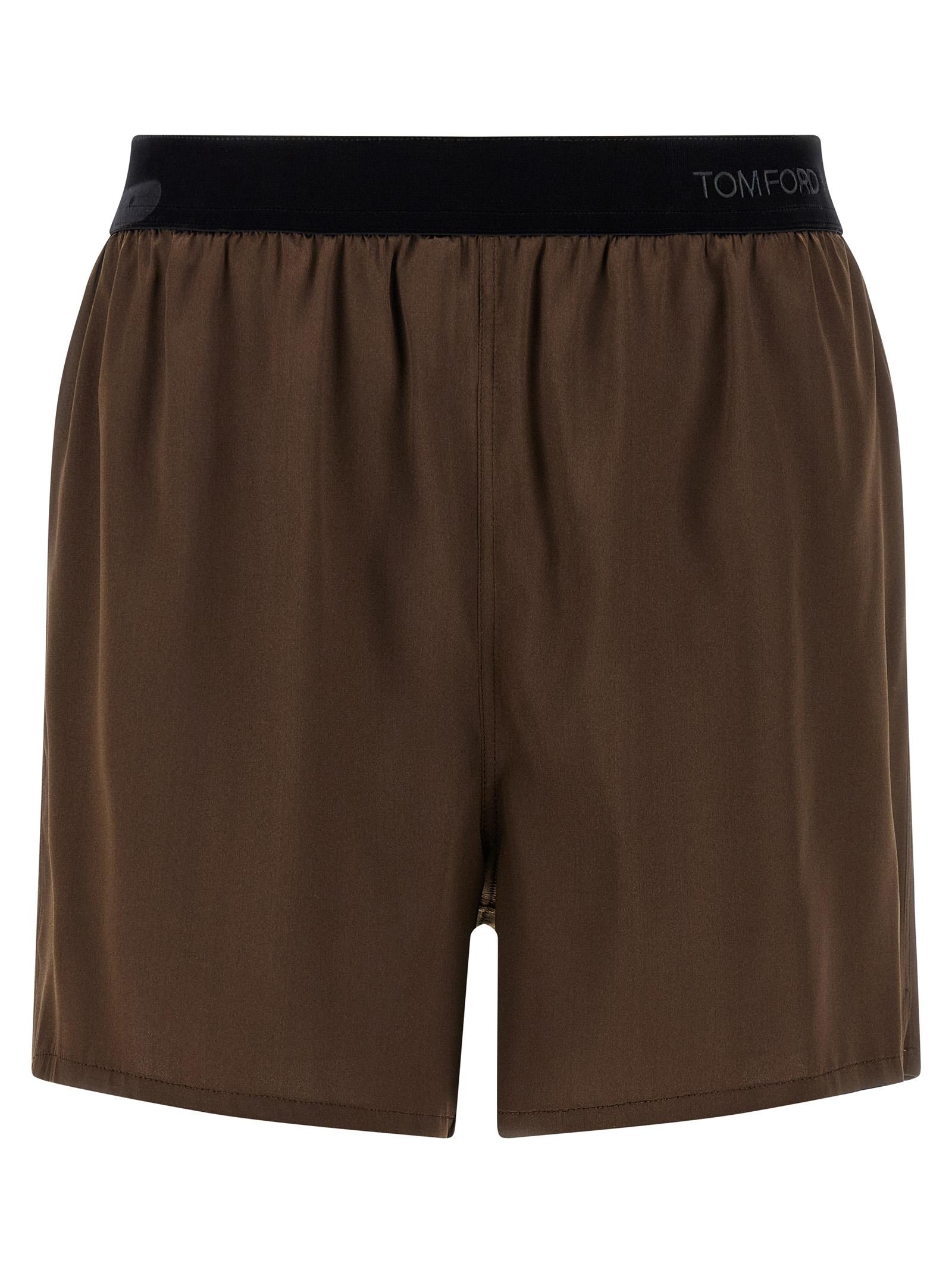 tom ford silk shorts brown elastane bermuda - women