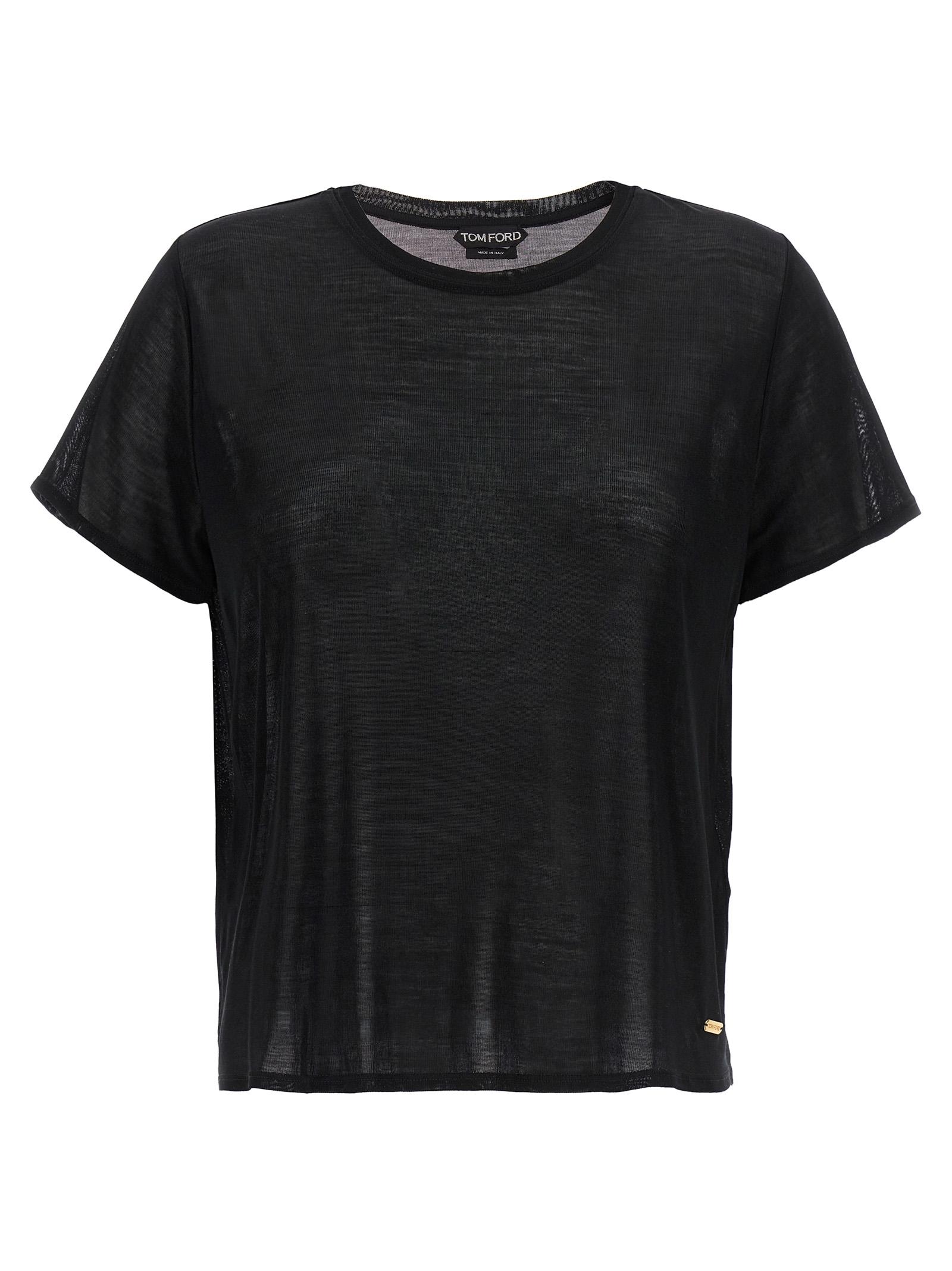 tom ford silk t-shirt black - women