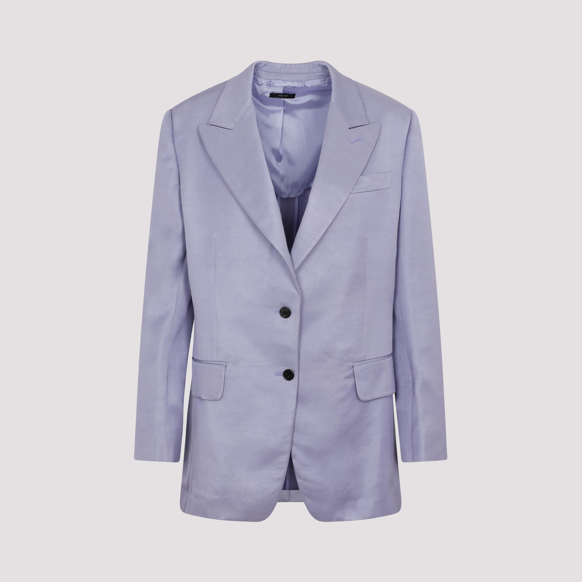 tom ford soft fluid twill boyfriend jacket pink & purple viscose - women