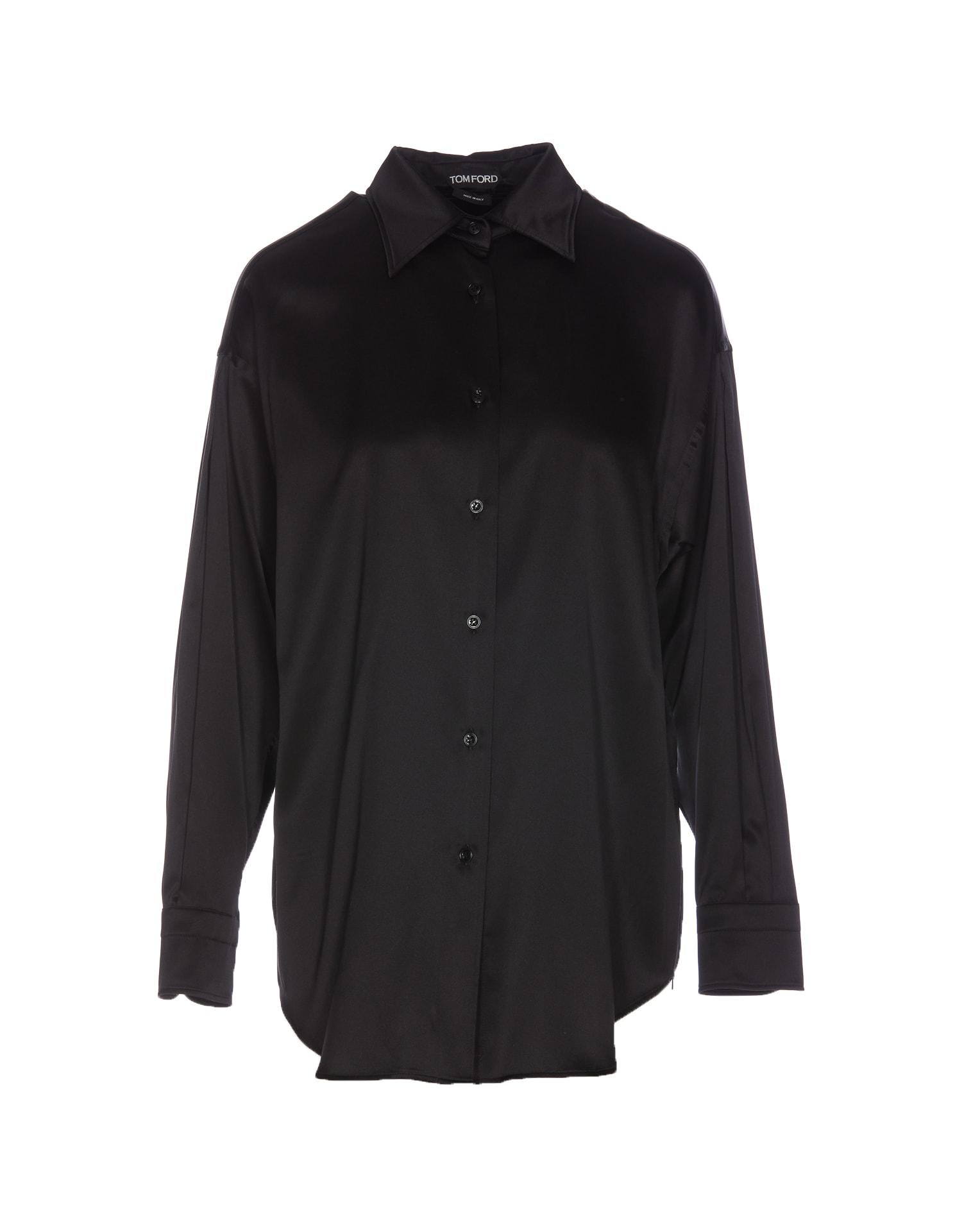 tom ford stretch silk satin relaxed fit shirt