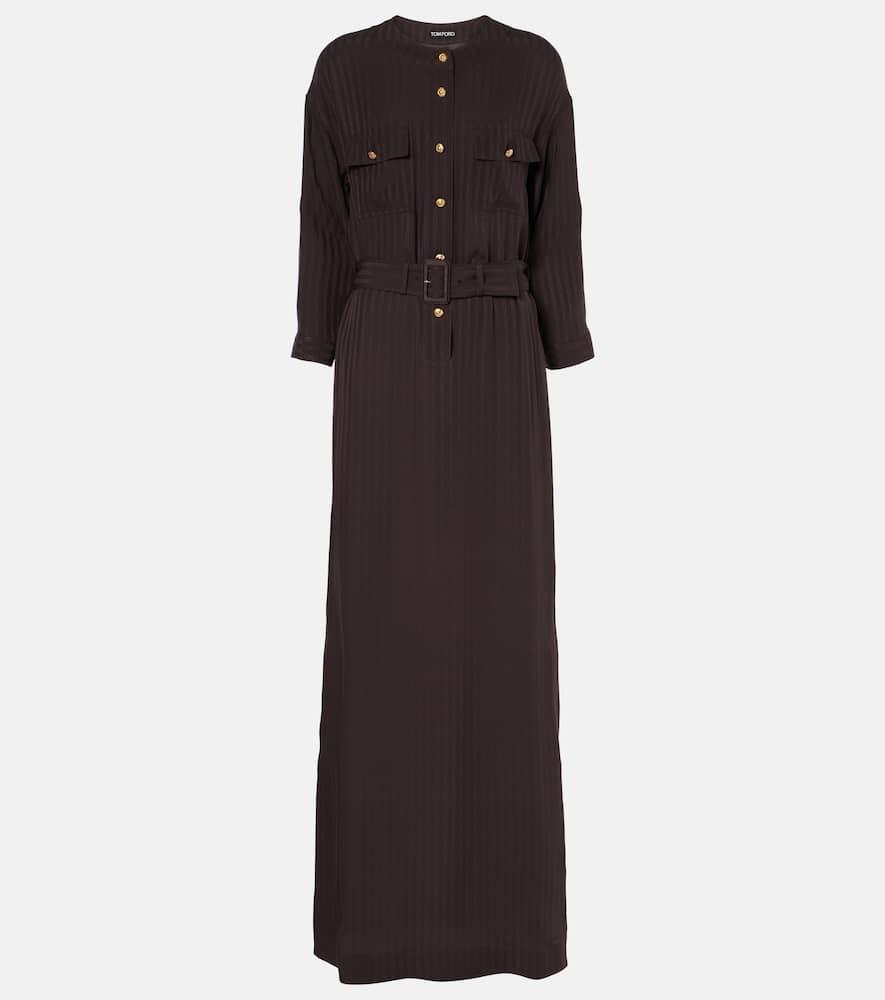 tom ford striped belted shirt dress