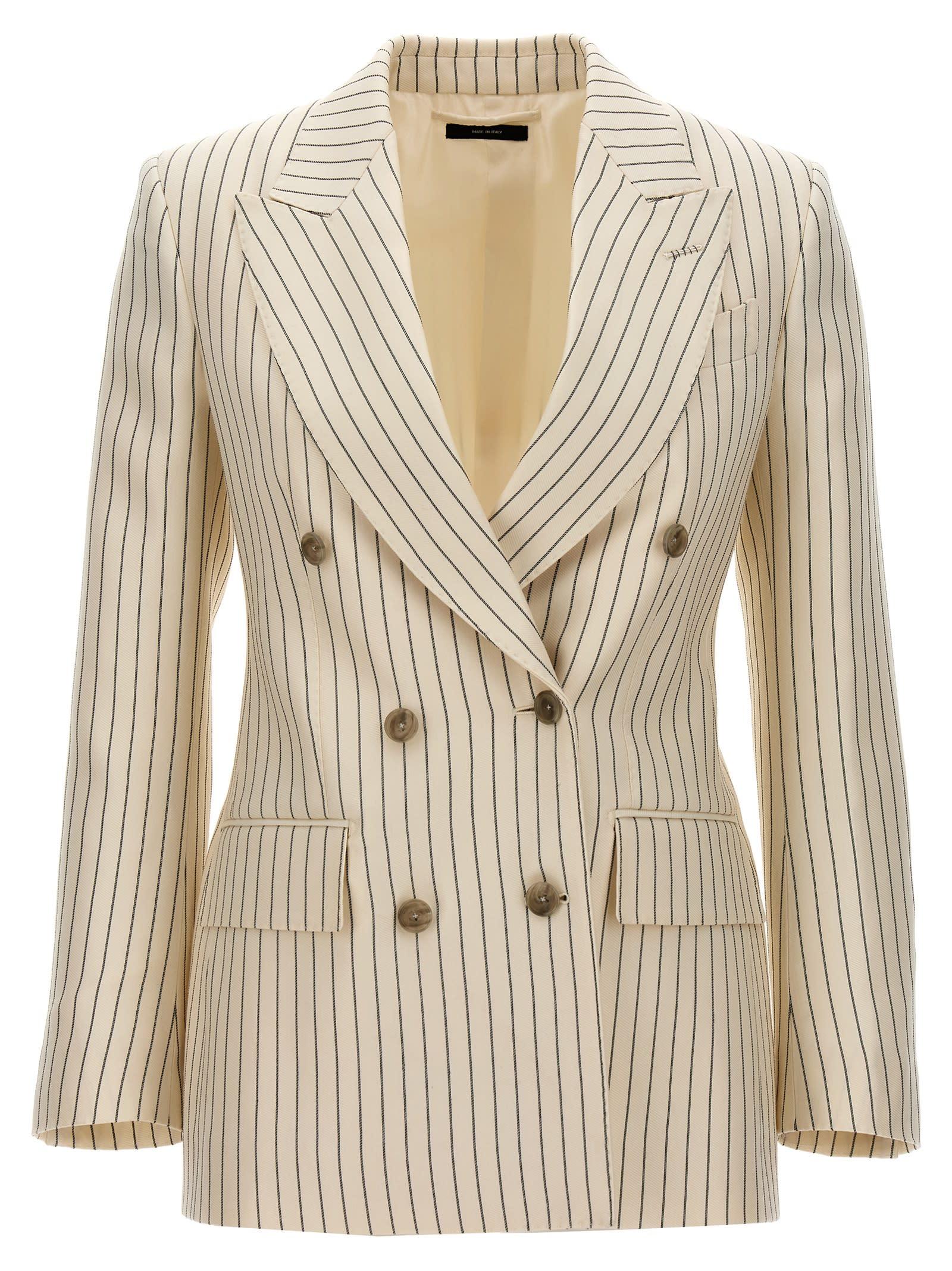 tom ford striped double-breasted blazer
