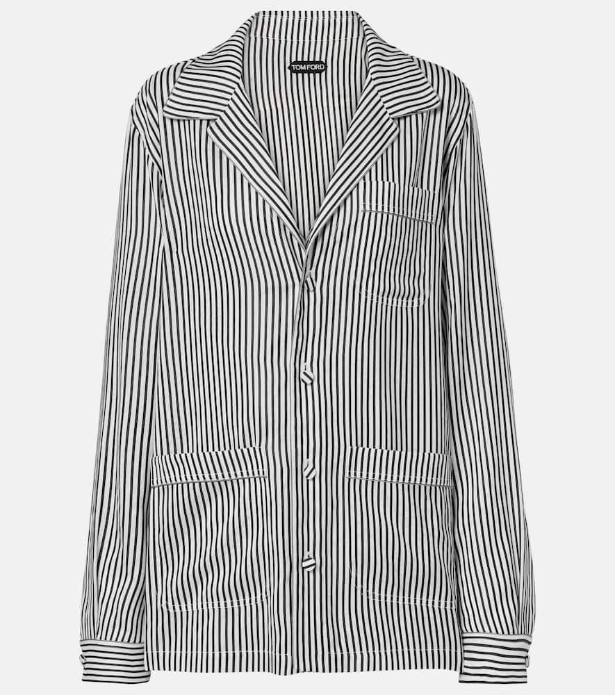 tom ford striped oversized silk shirt
