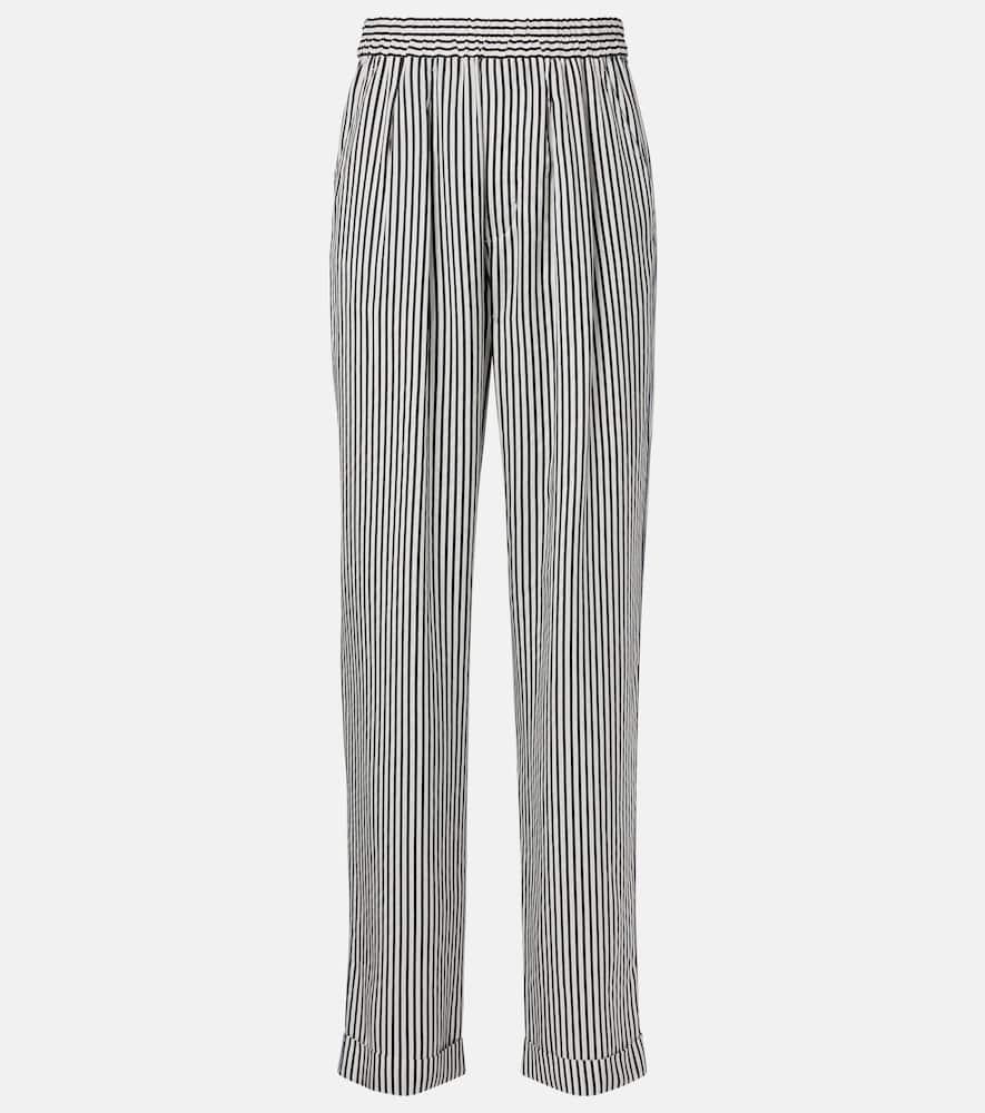 tom ford striped silk straight pants