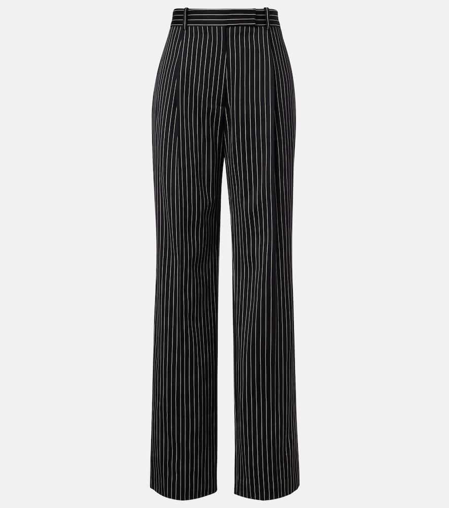 tom ford striped wool and cotton straight pants