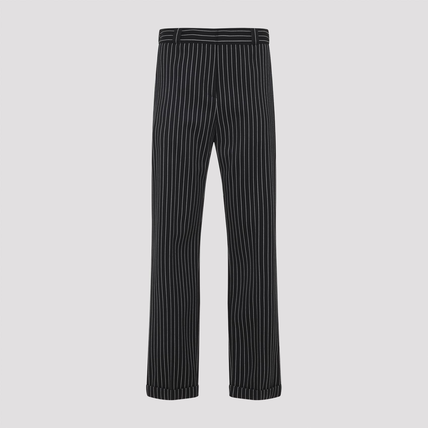 tom ford striped wool chino pants black virgin cotton - women