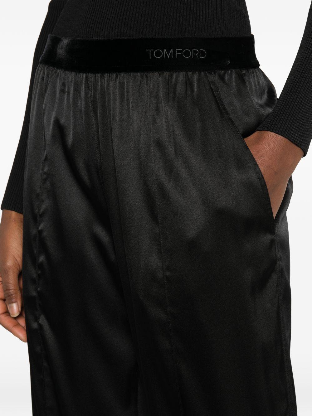 tom ford trousers black silk - women