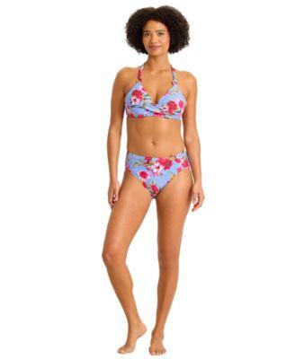 tommy bahama womens v neck chambray swim bikini top printed bottoms