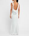 tommy draped open-back column gown