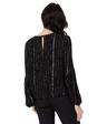 tommy hilfiger long sleeve stripe blouse black/silver xl (us 16-18)