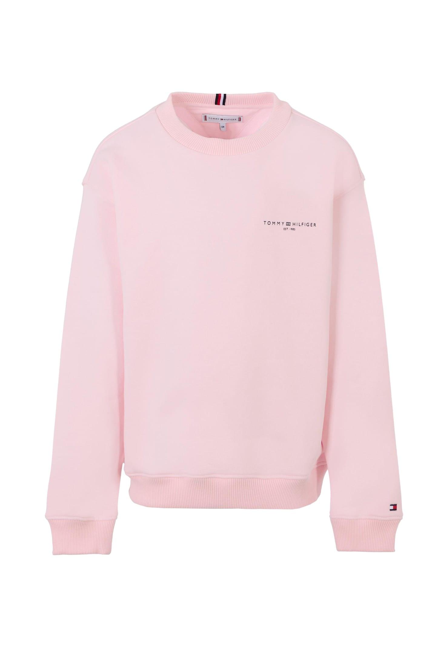 tommy hilfiger pink sweatshirt for girl with black logo