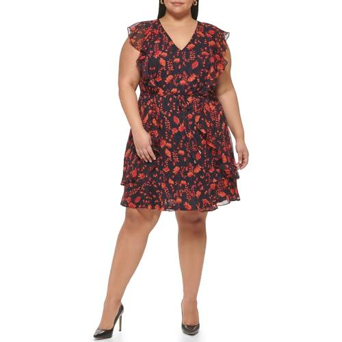 tommy hilfiger women's dress plus size,grenadine multi,26w