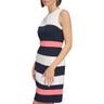 tommy hilfiger women's dresses,ivory/sky captain/sherbet,6