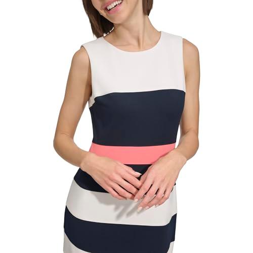 tommy hilfiger women's dresses,ivory/sky captain/sherbet,6