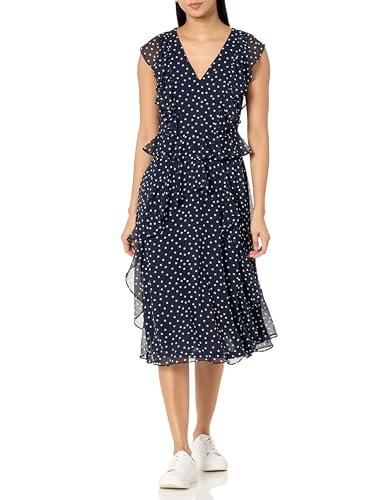 tommy hilfiger women's dresses,sky captain/ivory,10