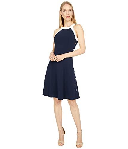 tommy hilfiger women's dresses,sky captain/ivory,8p