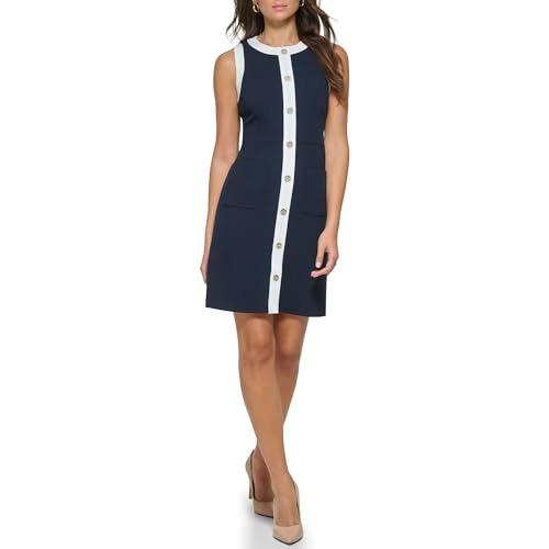 tommy hilfiger women's dresses dress,sky captain/ivory,8