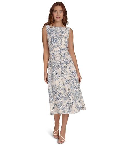 tommy hilfiger women's dresses fit and flaire,ivory/sodalite,6