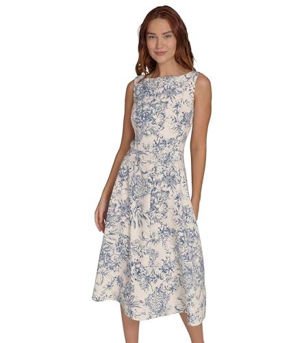 tommy hilfiger women's dresses fit and flaire,ivory/sodalite,6