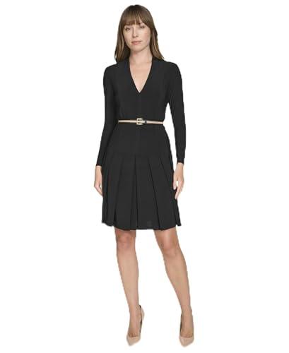 tommy hilfiger women's dresses fit and flare,black,16