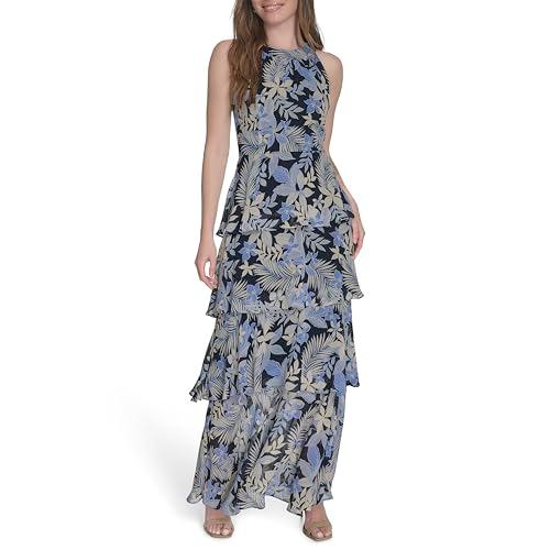 tommy hilfiger women's dresses maxi dress, french blue multi, 10