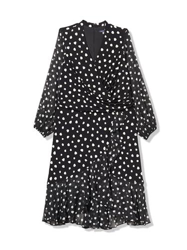 tommy hilfiger women's dresses midi,black cream,22w