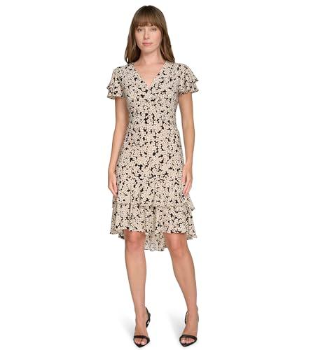 tommy hilfiger women's dresses midi,black multi,6