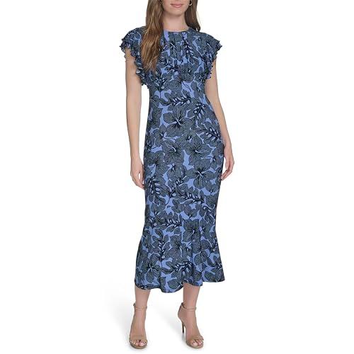 tommy hilfiger women's dresses midi dress, french blue/sky captain, 8