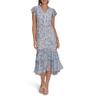 tommy hilfiger women's dresses midi dress, french blue multi, 16