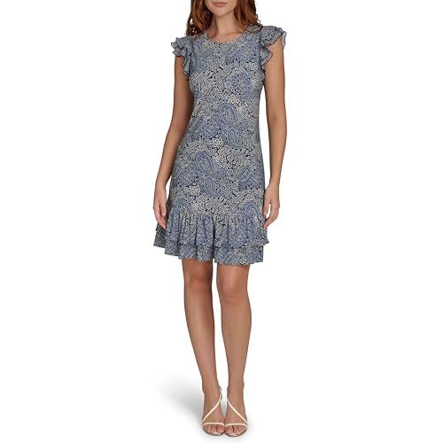 tommy hilfiger women's dresses shift dress, french blue multi, 2