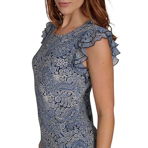 tommy hilfiger women's dresses shift dress, french blue multi, 2