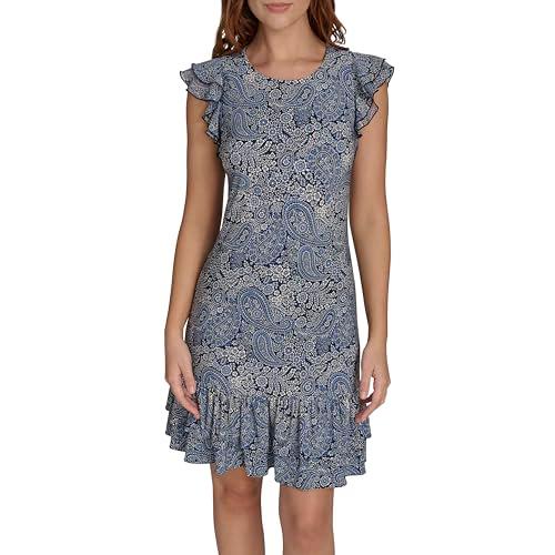 tommy hilfiger women's dresses shift dress, french blue multi, 2