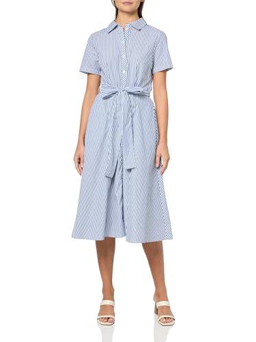 tommy hilfiger women's dresses shirt dress,marina blue/bright white,8