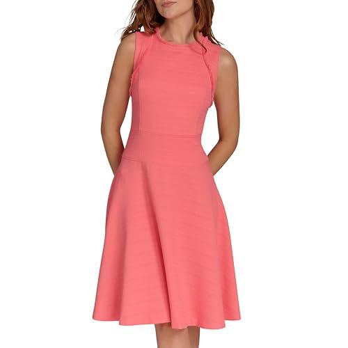 tommy hilfiger women's fit and flare dress dresses, sherbet, 4