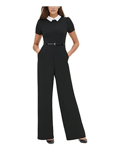 tommy hilfiger women's jumpsuit, black/ivory, 14