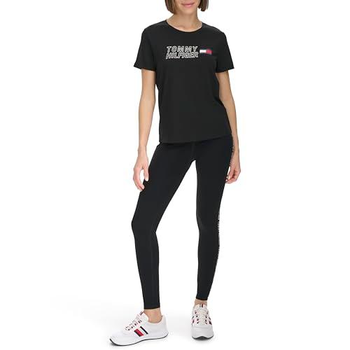 tommy hilfiger women's performance t-shirt,black,s